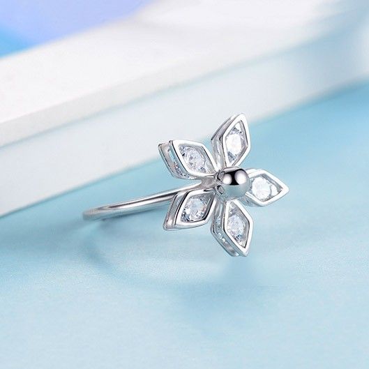 Bonheur Cinq Feuilles Fleur 925 Argent Personnalité De La Mode Collier De Dame Boucle D'oreille Ensemble De Bague