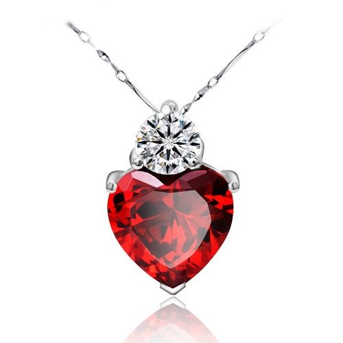 'coeur Sincère' Strass En Argent Sterling 925 Avec Pendentif Pour Femme Plaqué Or