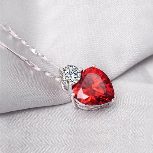 'coeur Sincère' Strass En Argent Sterling 925 Avec Pendentif Pour Femme Plaqué Or