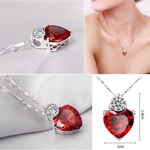 'coeur Sincère' Strass En Argent Sterling 925 Avec Pendentif Pour Femme Plaqué Or