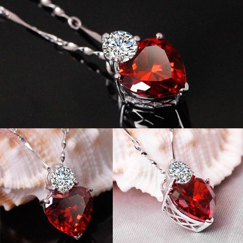 'coeur Sincère' Strass En Argent Sterling 925 Avec Pendentif Pour Femme Plaqué Or