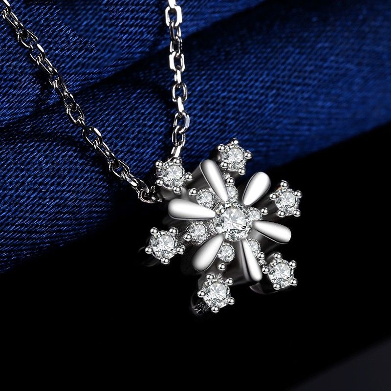 Collier Ajustable En Forme De Flocon De Neige Romantique En Argent Sterling 925