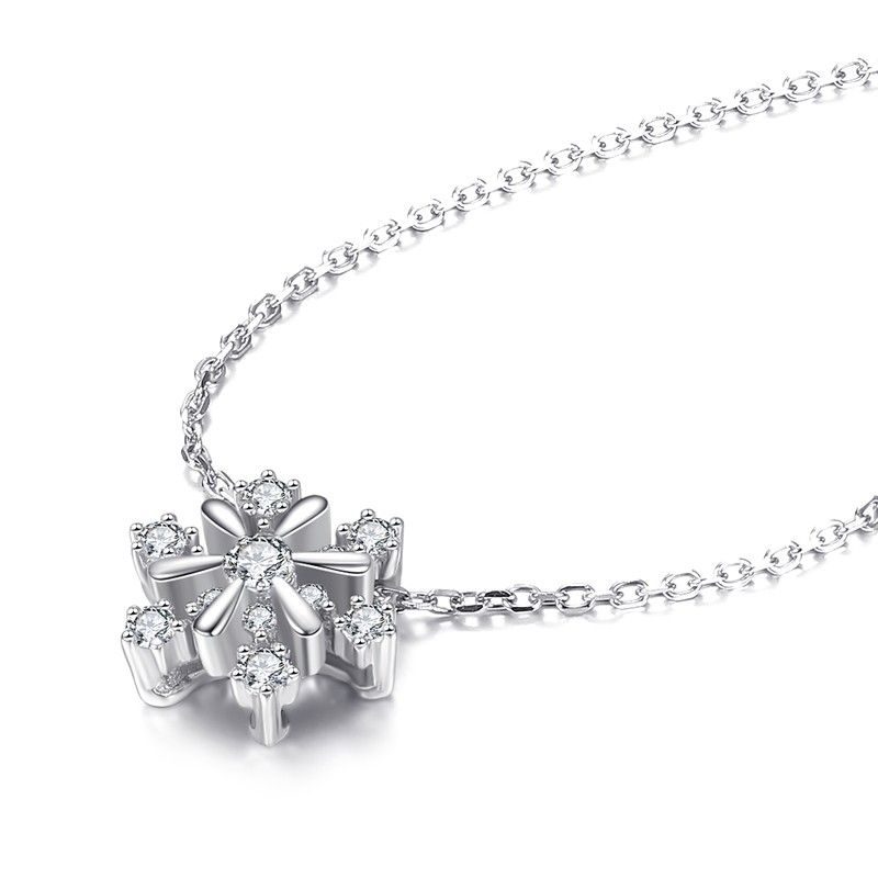 Collier Ajustable En Forme De Flocon De Neige Romantique En Argent Sterling 925