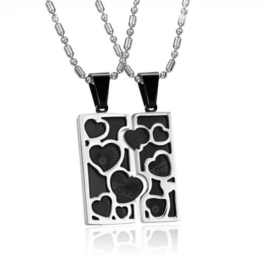 Collier D'amant En Acier Inoxydable Jigsaw Fashion Love (prix Pour Une Paire)