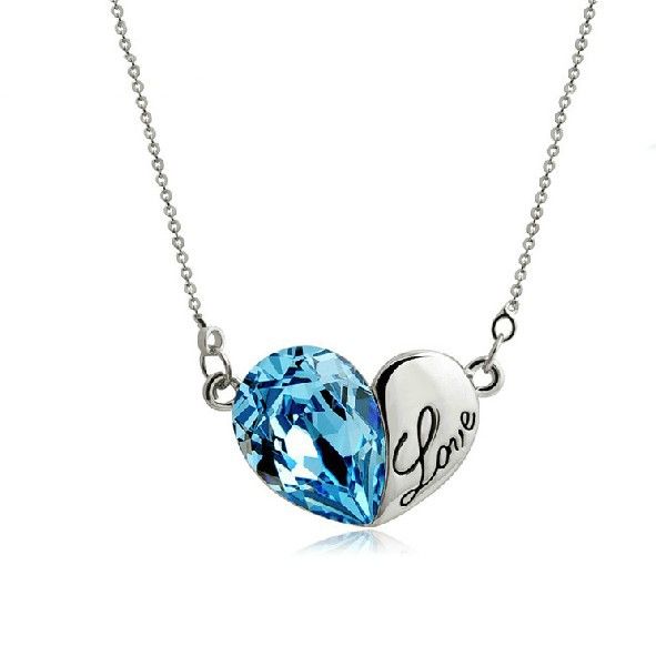 Collier D'amant En Cristal En Forme De Coeur Sweet Love