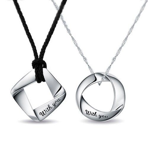 Collier D'amant "love You" En Argent Sterling 925 (prix Pour Une Paire)