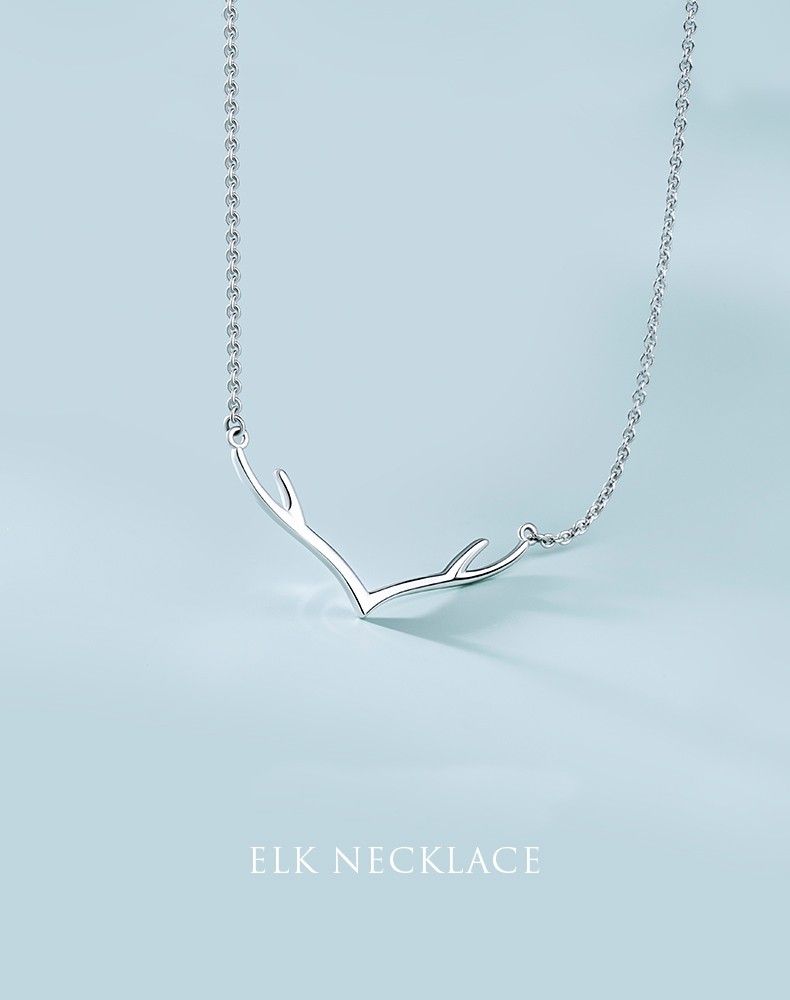 Collier En Argent Elk Collier Simple Et Court De Mode Coréenne