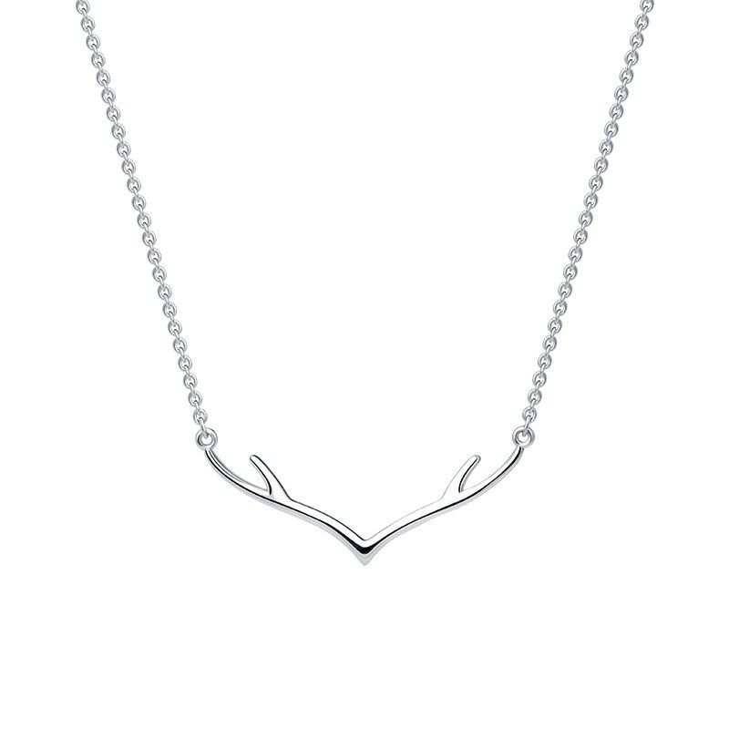 Collier En Argent Elk Collier Simple Et Court De Mode Coréenne