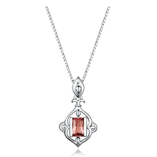 Collier En Argent Sterling 925 Avec Pendentif Grenat