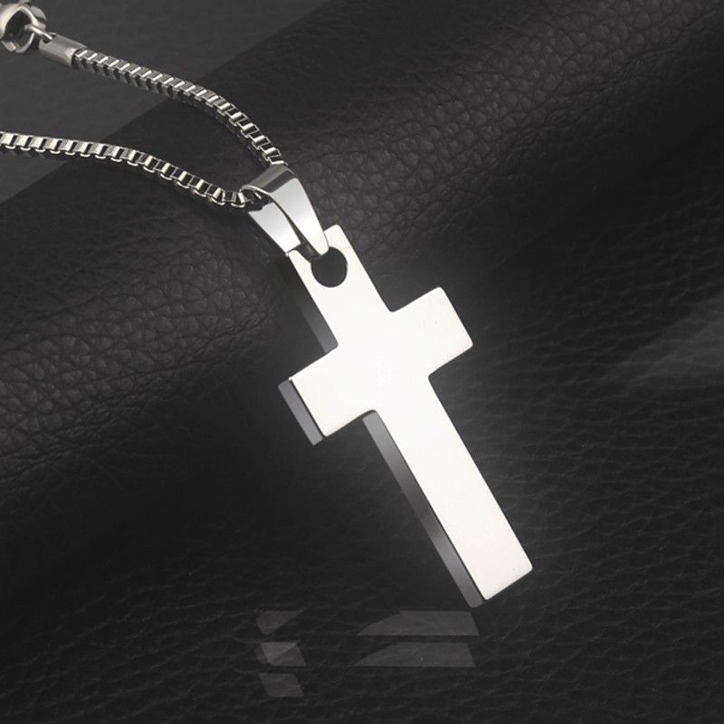 Collier Croix Plaqué Or Pour Homme