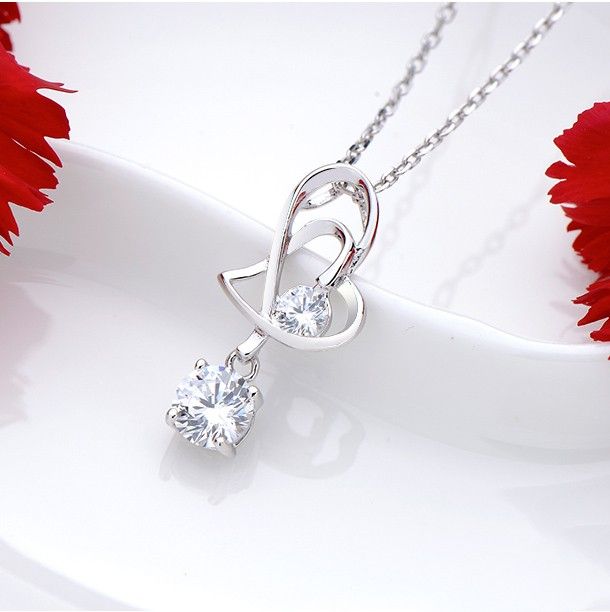 Collier CZ Incrusté En Argent Sterling 925 Avec Une Belle Signification