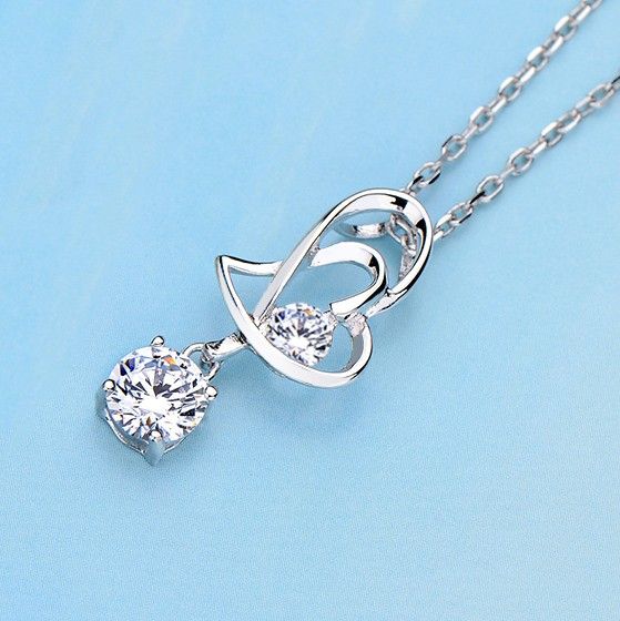 Collier CZ Incrusté En Argent Sterling 925 Avec Une Belle Signification