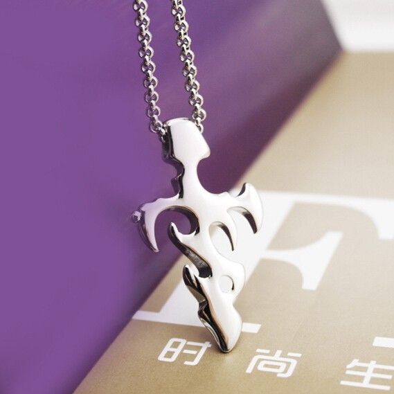 Collier Pour Homme En Acier Au Titane Cool Sword À Graver