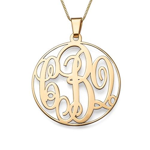 Collier Monogramme En Or Massif 14 Carats