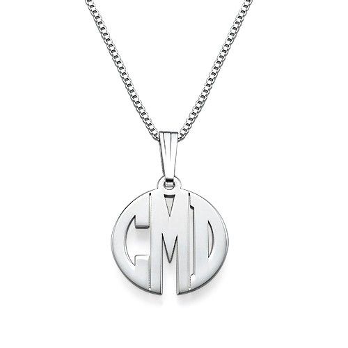 Collier Monogramme  XS Block En Argent