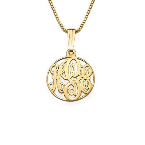 Collier Monogrammé  XS Circle En Plaqué Or 18 Carats