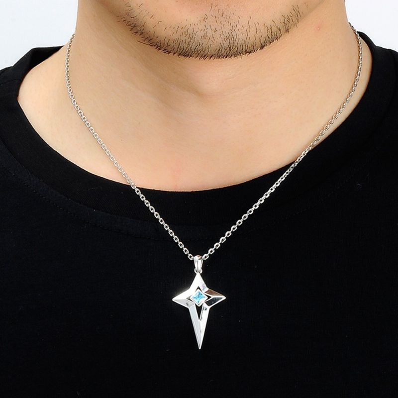 Collier Pendentif Croix De Couple De Mode En Argent 925