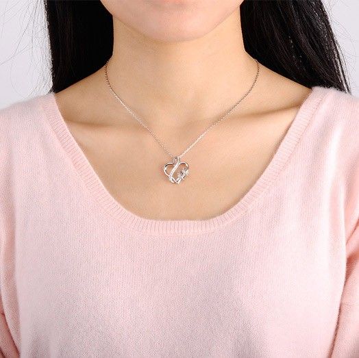 Love Keepsake Collier En Argent 925 En Forme De Cœur