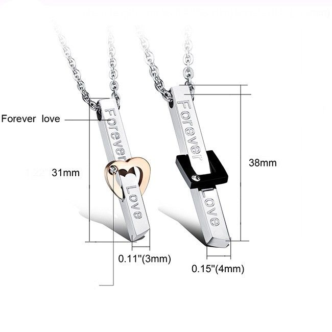 "love You" Exquis True Love Custom Lovers Colliers