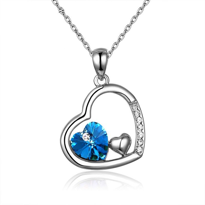 Nouveau Have Mutual Affinity S925 Collier De Pierres Incrustées D'amour En Argent