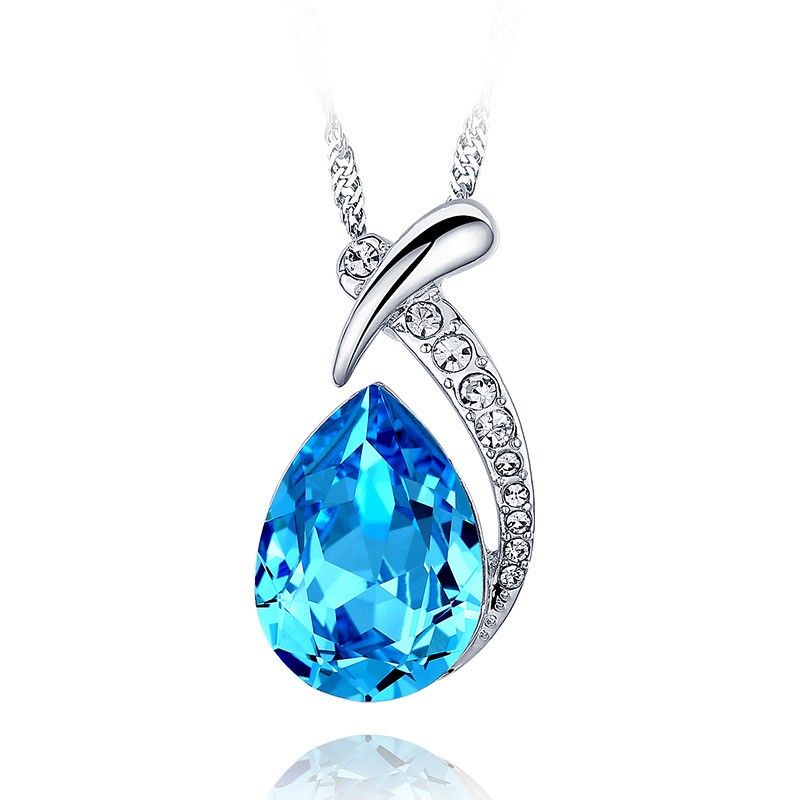 Pendentif En Cristal Bleu De Conception Originale