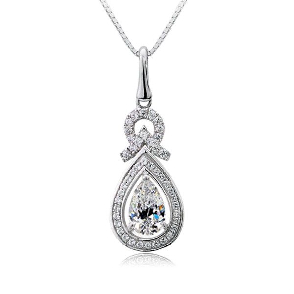 Pendentif Goutte D'eau Collier En Argent Sterling 925 Sona Diamond