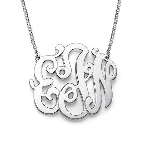 Pendentif Monogrammé Swirly En Argent Sterling