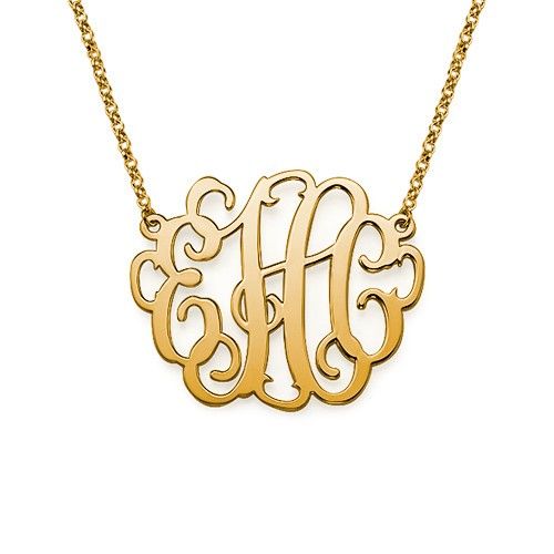 Pendentif Monogramme Xl En Plaqué Or 18 Carats