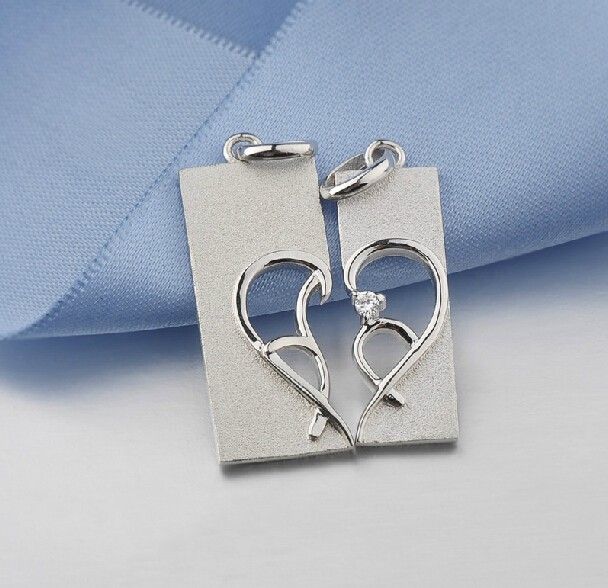 Personnalité Coeur Collier En Argent 925 Couple