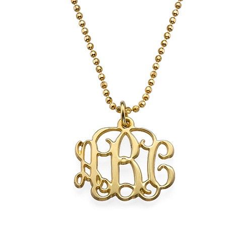 Petit Collier Monogramme En Plaqué Or 18 Carats