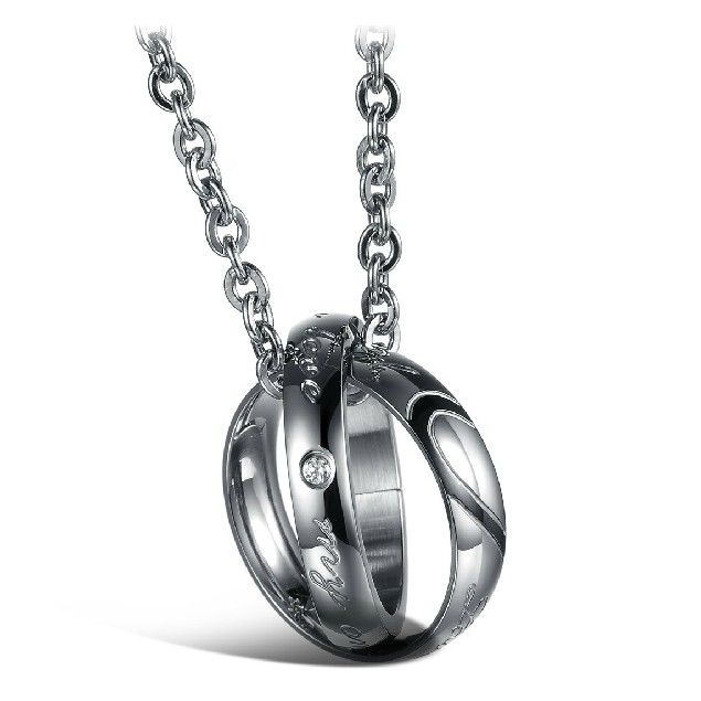 Real Love And My Only Love Couple Colliers Pour Les Amoureux Collier En Acier Au Titane Gravable (prix Pour Une Paire)