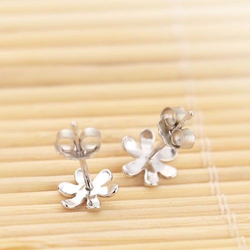 Boucles D'oreilles En Argent Sterling 925 Beauty Retro Flower Pour Fille