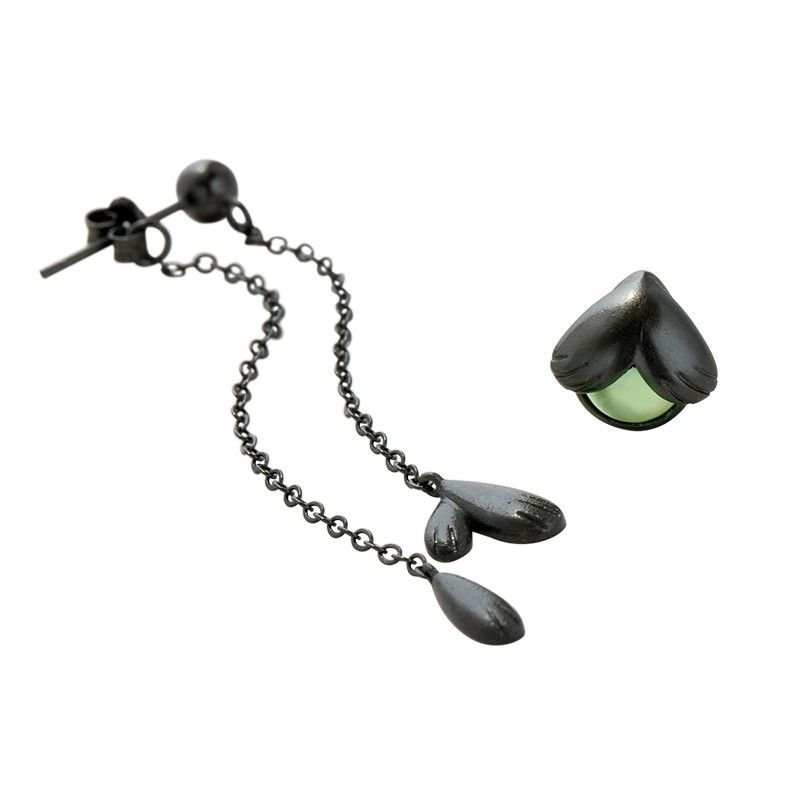 Firefly S925 En Argent Sterling Une Paire De Boucles D'oreilles Noires Pour Filles Adolescents Garçons Étudiants Femmes