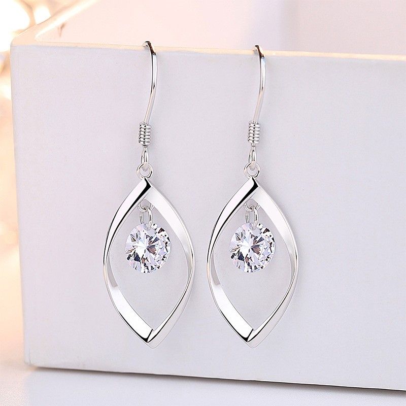 Rose Bleu Violet Blanc Boucles D'oreilles Pour Les Femmes Petite Amie En Argent Sterling Dangle Boucles D'oreilles Bijoux Cadeaux Pour Noël Anniversaire