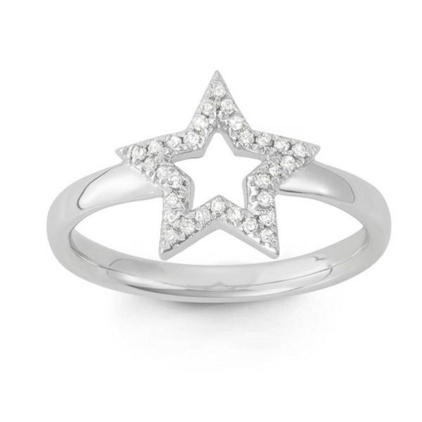 14kt 1 / 10ct Tdw Diamond Open Star Midi Ring (g-h I1-i2