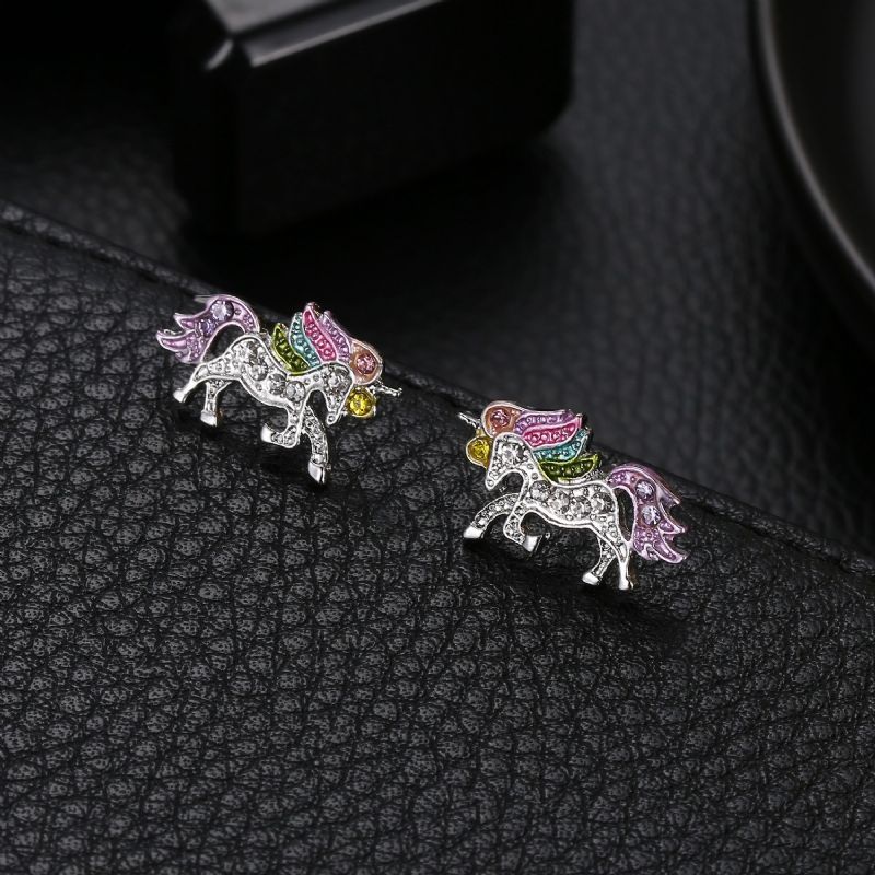 2019 Mode Dessin Animé Mignon Licorne Saint Valentin Cadeau Anneaux Colliers Boucles D'oreilles Bracelets