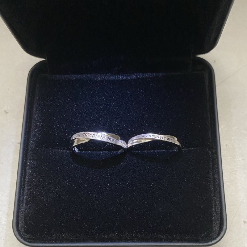 Ajustable You Complete Me Matching Promise Rings For Couples In Sterling Silver