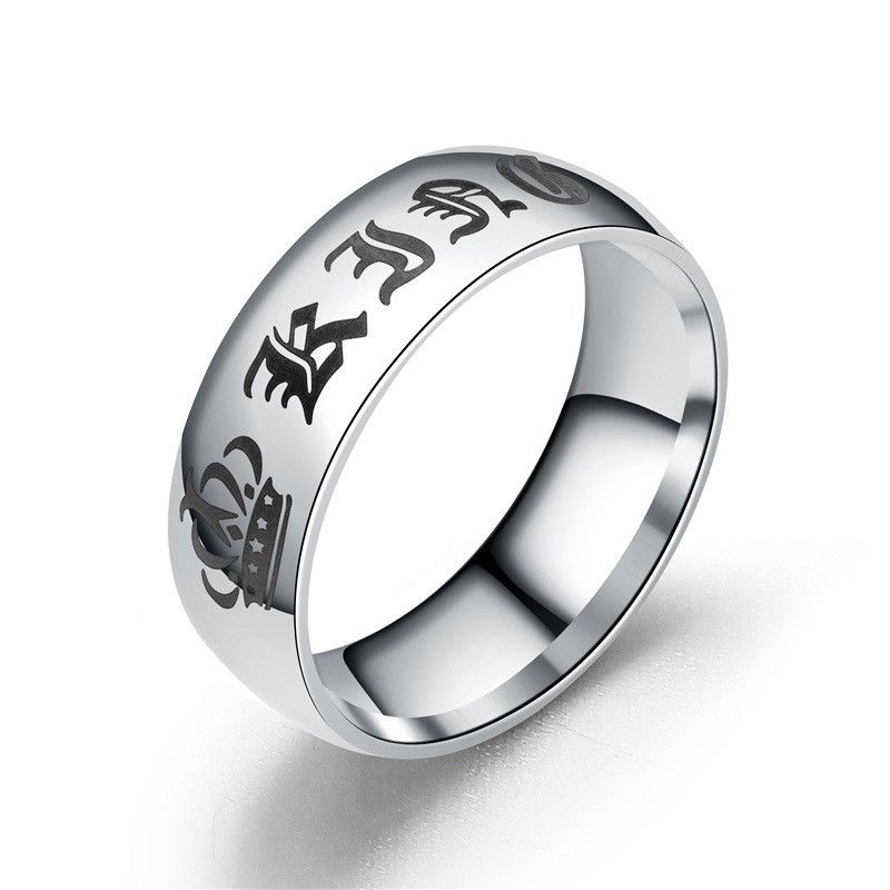 Anneaux Couple Rétro Crown King And Queen Titanium Steel Lovers