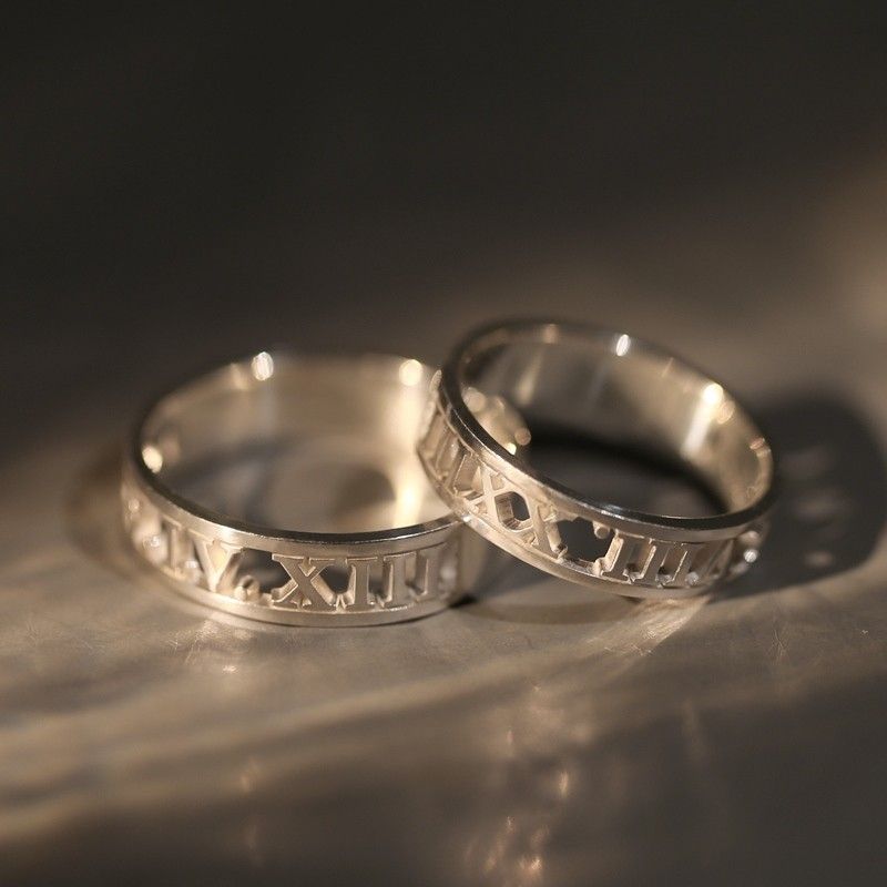 Anneaux De Nom Évidés Personnalisés Pour Couples En Argent Sterling