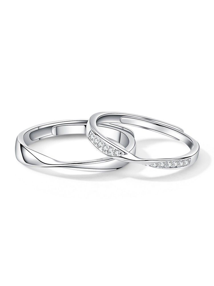 Anneaux De Promesse Infinity Assortis À Graver Pour Couples En Argent Sterling