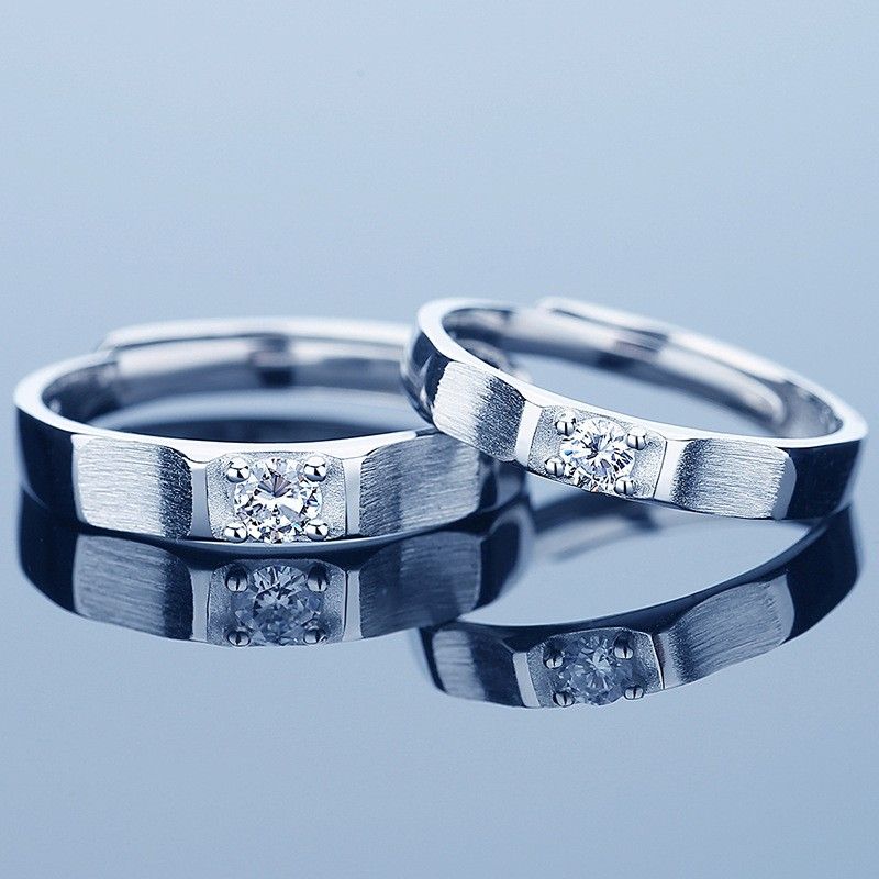 Anneaux De Promesse Réglables Pour Couples En Anneaux De Couple En Argent Sterling 925