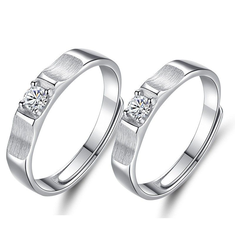 Anneaux De Promesse Réglables Pour Couples En Anneaux De Couple En Argent Sterling 925