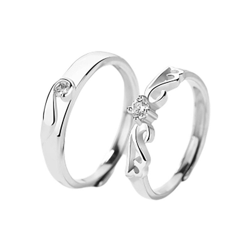 Anneaux De Promesse Simples Pour Couples En Anneaux De Couple Ajustables En Argent Sterling 925