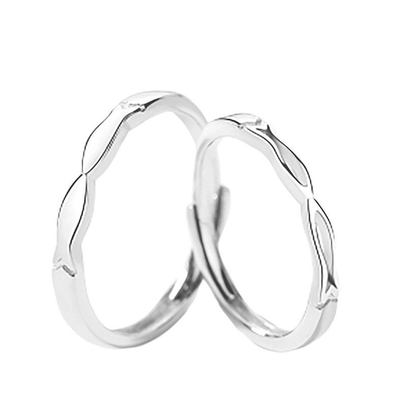 Anneaux De Promesse Simples Pour Couples En Anneaux De Couple Ajustables En Argent Sterling 925