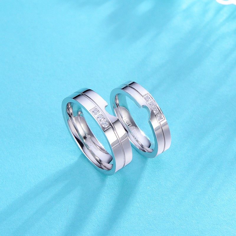 Argent Sterling 925 Exquis Ont Des Anneaux De Couple D'affinité Mutuelle