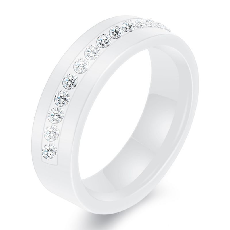 Bague En Céramique Simple Aaa Zirconia Ring Couple Wedding Engagement Ring (prix Pour Une Paire)