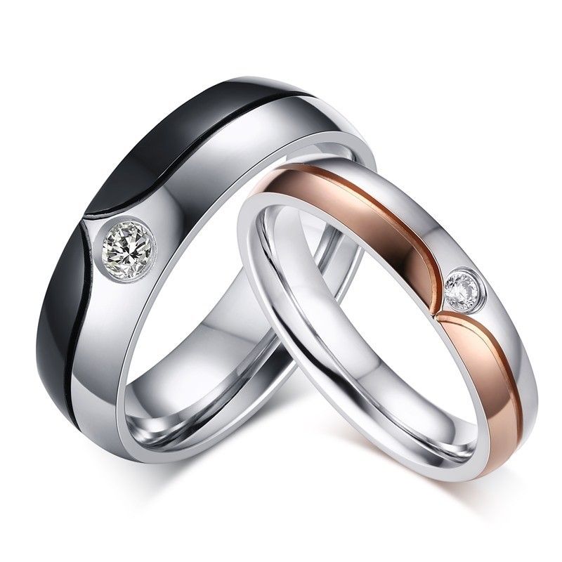 Bague De Couple En Acier Inoxydable Avec Personnalité De La Mode Européenne Et Américaine