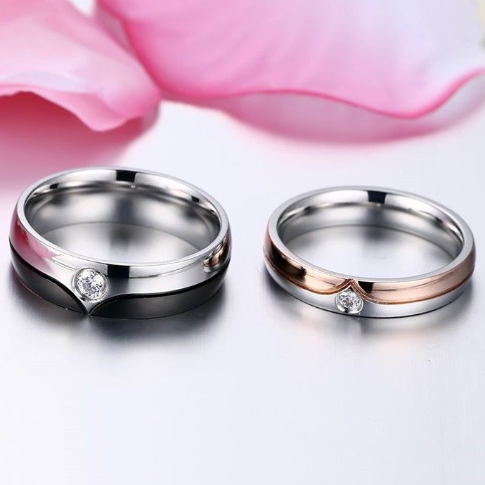 Bague De Couple En Acier Inoxydable Avec Personnalité De La Mode Européenne Et Américaine