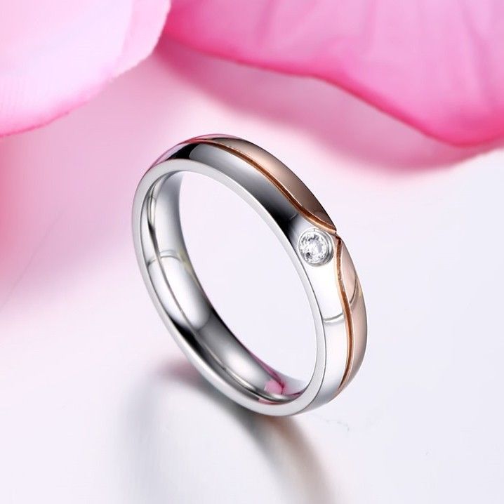 Bague De Couple En Acier Inoxydable Avec Personnalité De La Mode Européenne Et Américaine