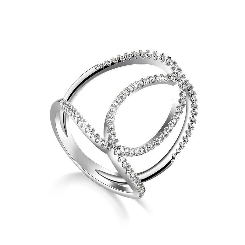 Bague Pour Femme En Argent Sterling 925 Entrelacé De Mode De Style Européen